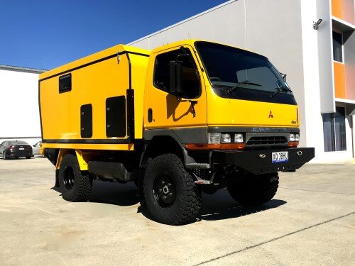 Great Yellow Camper fitted with 37’s